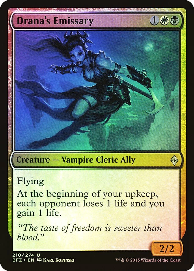 MTG FOIL Drana's Emissary  - Battle for Zendikar #210 - Image 1 of 1