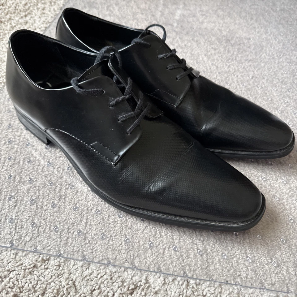 Calvin Klein 男式 RAMSES 系带连衣裙牛津鞋黑色 13 码 — 第 1/4 张图片