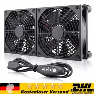 Doppel Lüfter PC Ventilator lüfter 120 mm Leise PC Gehäuselüfter Fan 12V USB DE - Bild 1 von 15