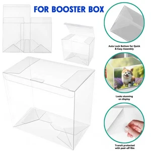 Clear PET Booster Box Protector Case Display Storage Shell for Pokemon TCG Cards - Picture 1 of 11