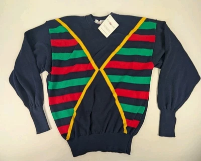 Suéter De Colección Clark & Gregory Para Hombres Mediano Negro/X Algodón Acanalado Golf Nuevo Con Etiquetas Nuevo De Lote Antiguo Foto 1 de 4