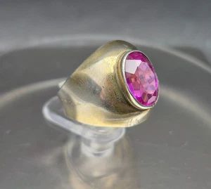 Vintage Soviet ruby ring made of 875 silver, women's jewelry USSR, size 9.5 - Picture 1 of 15