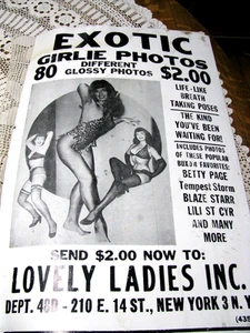 Vintage Pin Up Girls Poster-1940's?? Lovely Ladies, Inc. -Selling Glossy Photos - Picture 1 of 6