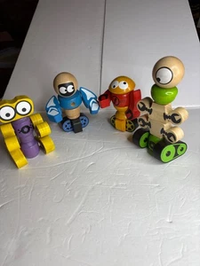 Asher Arnold wooden Tinker Toy Robots 28 take apart pieces - Picture 1 of 5