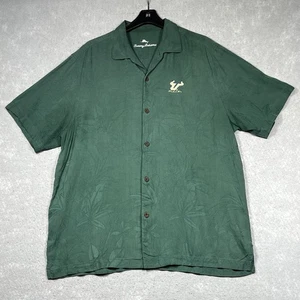 Camisa Tommy Bahama XL Floral Verde USF Florida Camisa Manga Corta Con Botones - Imagen 1 de 13