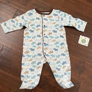 Little Me Boys 3 Months Pajamas One Piece Romper Outfit Snaps Dogs - Picture 1 of 6