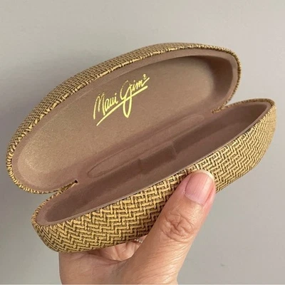 Maui Jim Bamboo-look Sunglasses Eyeglasses Hard Case - for smaller wraparounds! Foto 1 de 4