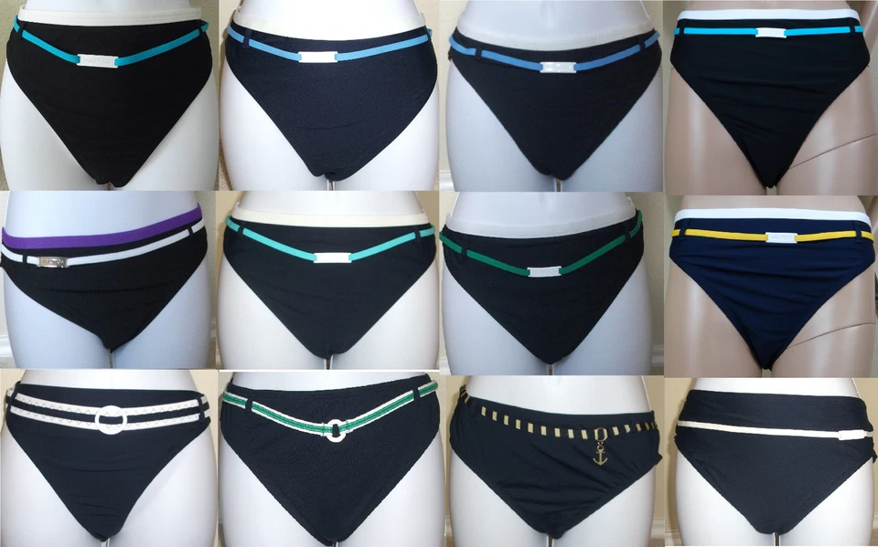 NUEVO NAUTICA negro o azul con cinturón/borde natación bikini parte inferior pantalón, 6,8,10,12,14,16 Foto 1 de 1
