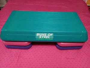 THE STEP THE ORIGINAL AEROBIC EXCERCISE PLATFORM W/4 RISERS PURPLE PINK TEAL - Picture 1 of 6