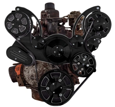 Chevy Straight Six All Inclusive Serpentine System 194-250 I6 BLK ETCH AC/PS/ALT - Image 1 of 3