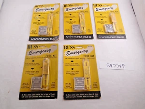 Vintage Buss Emergency Fuse Kit With Puller (5 packages) - Foto 1 di 5