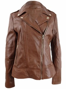 guess tan leather jacket