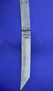 12" Custom Damascus Japanese Samurai Tanto Traditional Knife Blank Blade - Picture 1 of 3