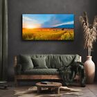 Decoration Canvas Art Framed Ready To Hang 140X70 Sunrise Over The Corn Field