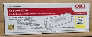 Toner OKI 43381905 giallo nuovo IMBALLO ORIGINALE merce A originale C5600 C5700 fattura IVA - Foto 1 di 5