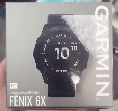 Garmin fēnix 6X - Pro Solar Smartwatch Titanium Carbon Open box - Image 1 of 2