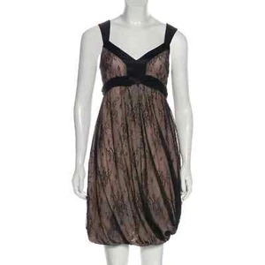 NWT! JOHN GALLIANO Black Lace over Pink Mini Dress Size 44FR / 12US - Picture 1 of 12
