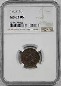 1905 1C NGC MS 62 BN Indian Head Penny - Picture 1 of 4