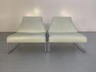 RRP £4000 - Pair of B&B Italia "Lazy "05" Armchairs - In Pale Grey Blue "Gamm...
