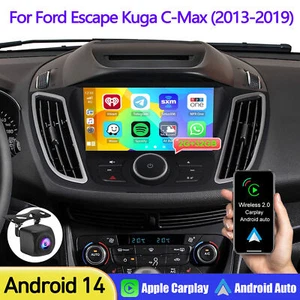 For 2013-2019 Ford Escape Apple CarPlay Android 14 Car Radio GPS Stereo SWC +CAM - Picture 1 of 14