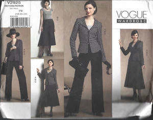 PS Vogue Wardrobe Pattern #V2925-Misses Jacket-Top-Skirt-Pants 18-20-22 - Picture 1 of 1