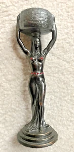 Antica statua brucia incenso donna nuda art deco; rinascita egizia; magnifica - Foto 1 di 6