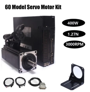 220V 400W 1.27N 60 Model AC Servo Motor Driver Kit With Brake + 3M Encoder Cable - Imagen 1 de 9