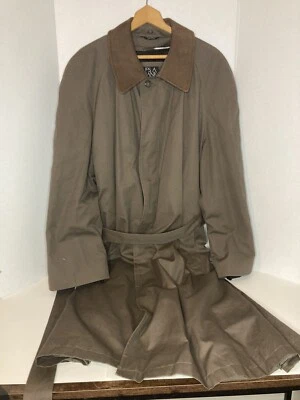 Cinto de couro removível Jos A Bank Olive Trench Coat 46L de comprimento - Imagem 1 de 4