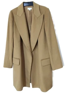 Witchery Womens Wool Camel Coat Size 12 Winter Long Sleeve Lined - Picture 1 of 11