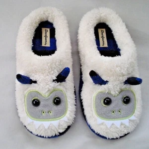 Dearfoams Boys Slipper Shoes White Faux Fur Monster Size 13 NEW - Picture 1 of 9