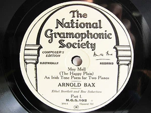 78rpm NATIONAL GRAMOPHONIC SOCIETY - ARNOLD BAX Moy Mell - BARTLETT+ROBERTSON - Picture 1 of 2