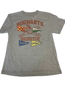 New Harry Potter Hogwarts Graphic Houses Tee Unisex Gray T-shirt - NWT Size Sm - Picture 1 of 7