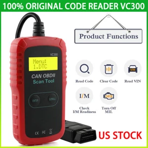VC300 Lector de códigos de falla de automóvil EOBD OBD2 Comprobar motor Escáner de diagnóstico automático - Imagen 1 de 10