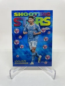 2023-24 Topps Chrome UEFA Julian Alvarez Shooting Stars SP Blue Wave /75 - #98-8 - Picture 1 of 2
