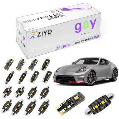 11 Лампы Deluxe супер белый интерьер светодиодная карта света набор для Nissan 370Z 2009-2020 - Изображение 1 из 4