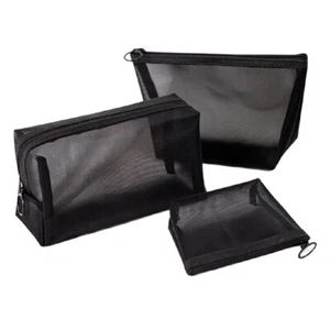 Storage Toiletry Bag Cosmetic Pouch Travel Organizer Makeup Bags Mesh Package - Picture 1 of 15