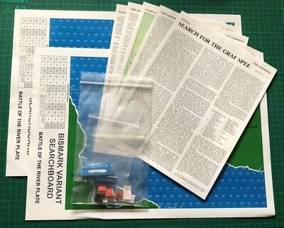 Bismarck expansion "Search for the Graf Spee" for Avalon Hill 2 maps 24 counters - Image 1 of 4