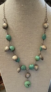 "Collar colgante de plata de ley turquesa en Y 21"" ajustable sólido" - Imagen 1 de 4