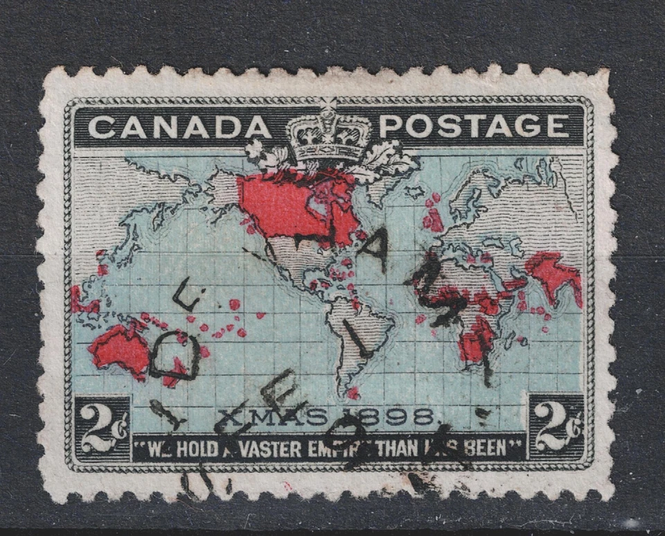 Canada British Colonial Empire World Map classic stamp 1898 A-24 - Image 1 of 1