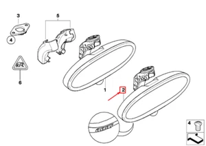MINI CABRIO R52 Interior Rear View Mirror 51169134371 9134371 NEW GENUINE - Picture 1 of 2