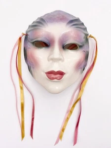Vintage Ton Kunst Maske Dame Frau Waage San Francisco 1980er Jahre Fisch Meerjungfrau Ozean - Bild 1 von 4