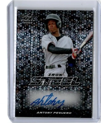 2023 Leaf Trinity Iron Steel Mini-Diamond Antony Peguero Auto 3/6 (B41) Marlins - Image 1 of 2