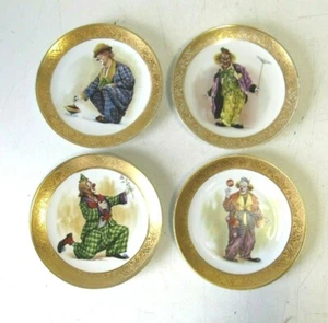 PIATTI CON PAGLIACCI  IN CERAMICA BAVARIA-  INCISIONE SU FOGLIA ORO - Picture 1 of 7
