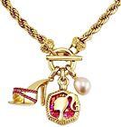 🌸BARBIE Movie Jewelry KENDRA SCOTT Gold Pearl Convertible Charm Necklace NIB