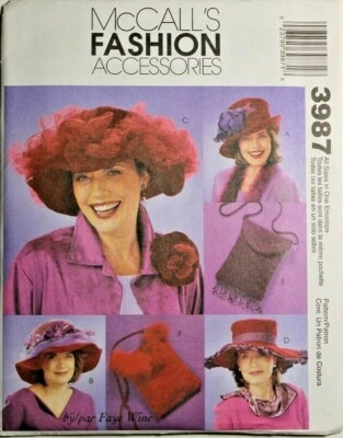 Sombrero McCall's 3987 Misses Steampunk/Ala Grande 4 Estilos y Monederos Patrón de Costura Foto 1 de 2