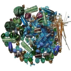 LOTE de piezas de auriculares de cuentas sueltas uso tal cual o mezcla combinación ~ Blues Greens ~ - Imagen 1 de 1