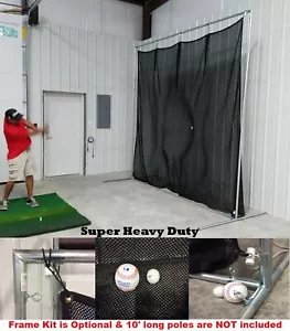 Jones-Sports 10' x 10' Golf Baffle Net or Backstop Optional Frame Kit - Picture 1 of 12
