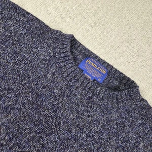 Pendleton Crewneck Sweater Men's Large 100 % Shetland Wool Blue Pullover Preppy - Picture 1 of 6