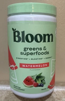 Bloom Nutrition Greens & Superfoods Powder, Watermelon, 25 Servings - 03/26 - Image 1 of 2