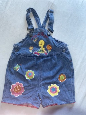 VTG Looney Tunes Tweety Bird Overalls 18 Months A Day At The Zoo - Image 1 of 4
